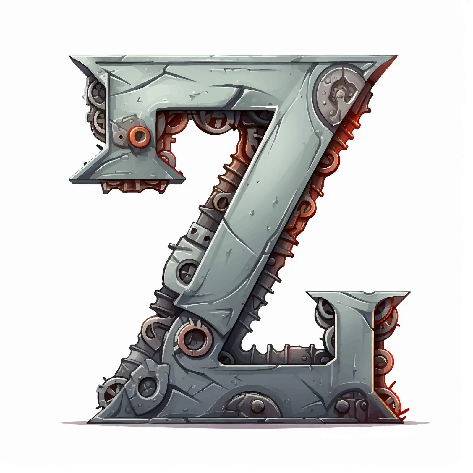 Isolated Cartoon Metal Letter Z Vector Illustration — free download from Dotvec