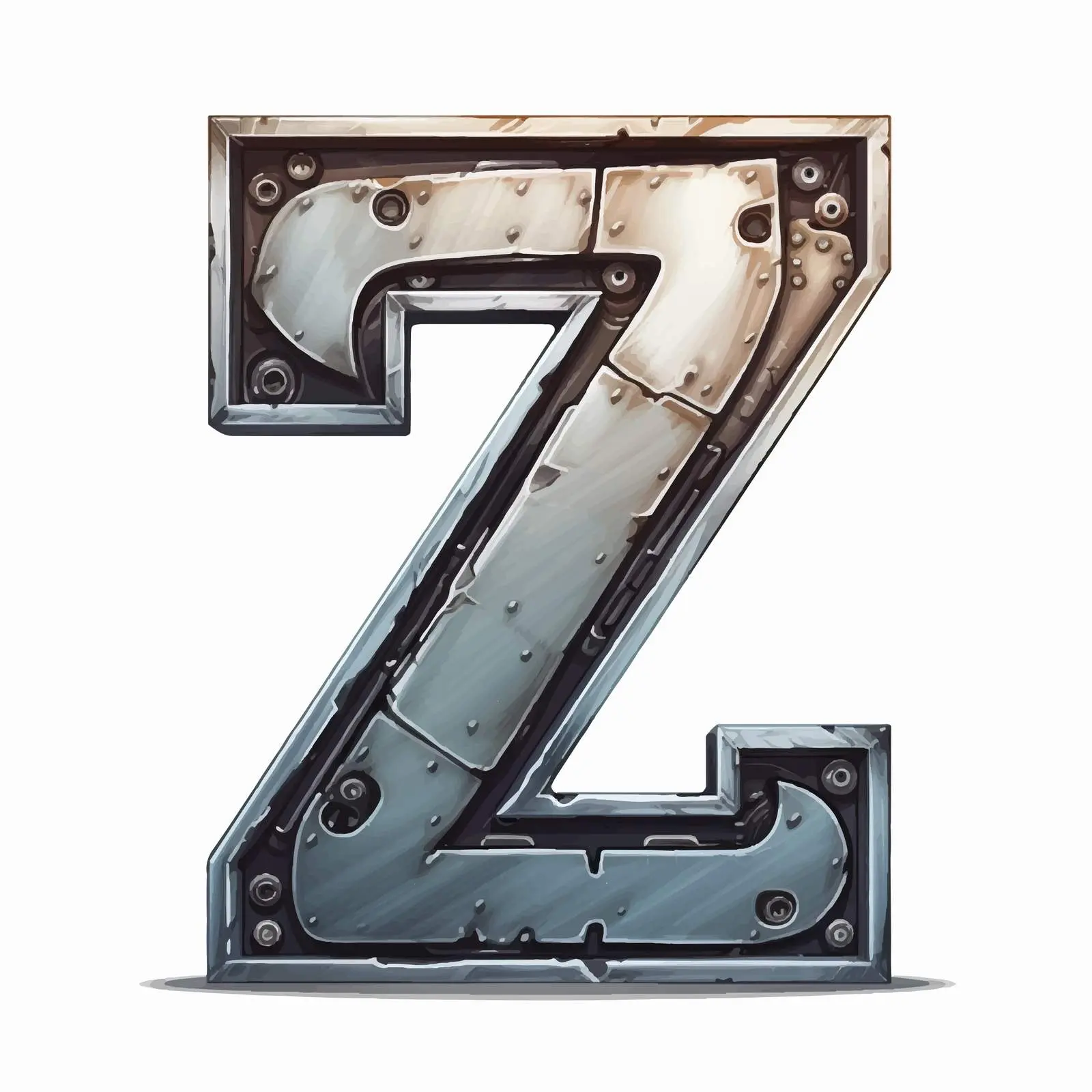 Industrial Metal Letter Z Cartoon Vector Illustration – free industrial design image from Dotvec