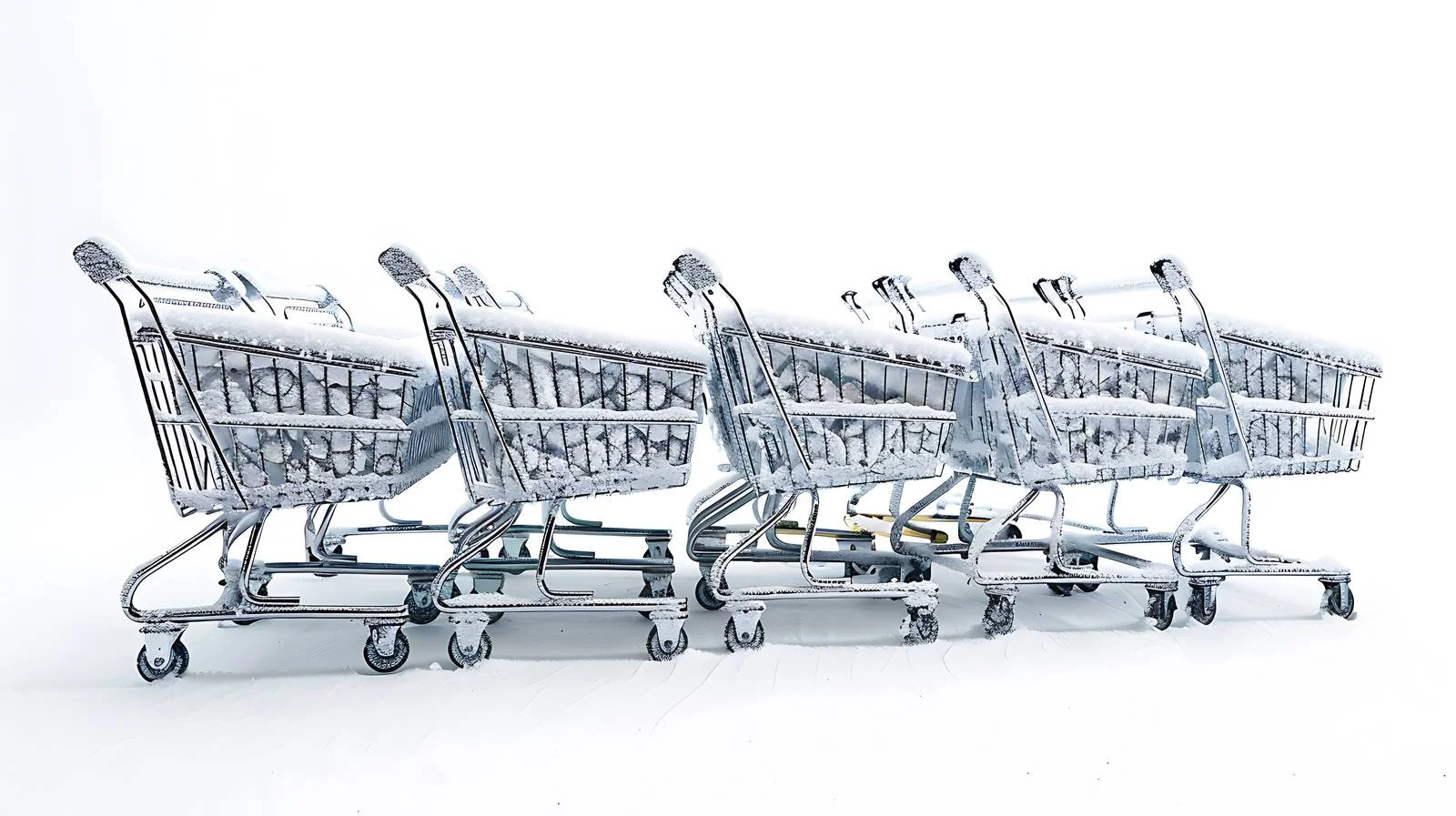 Metal shopping carts in covered supermarket area — free download from Dotvec