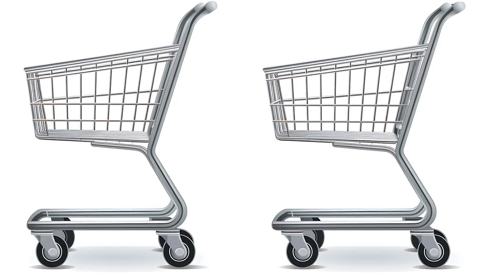 Metal Supermarket Cart Isolated Silver Pushcart — free download from Dotvec