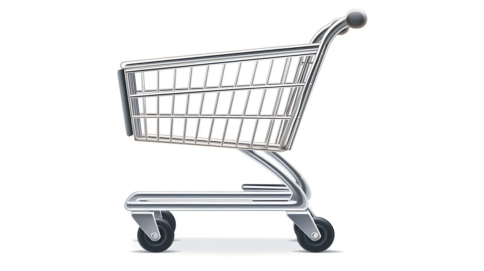 Silver Supermarket Cart 3D Render — free download from Dotvec