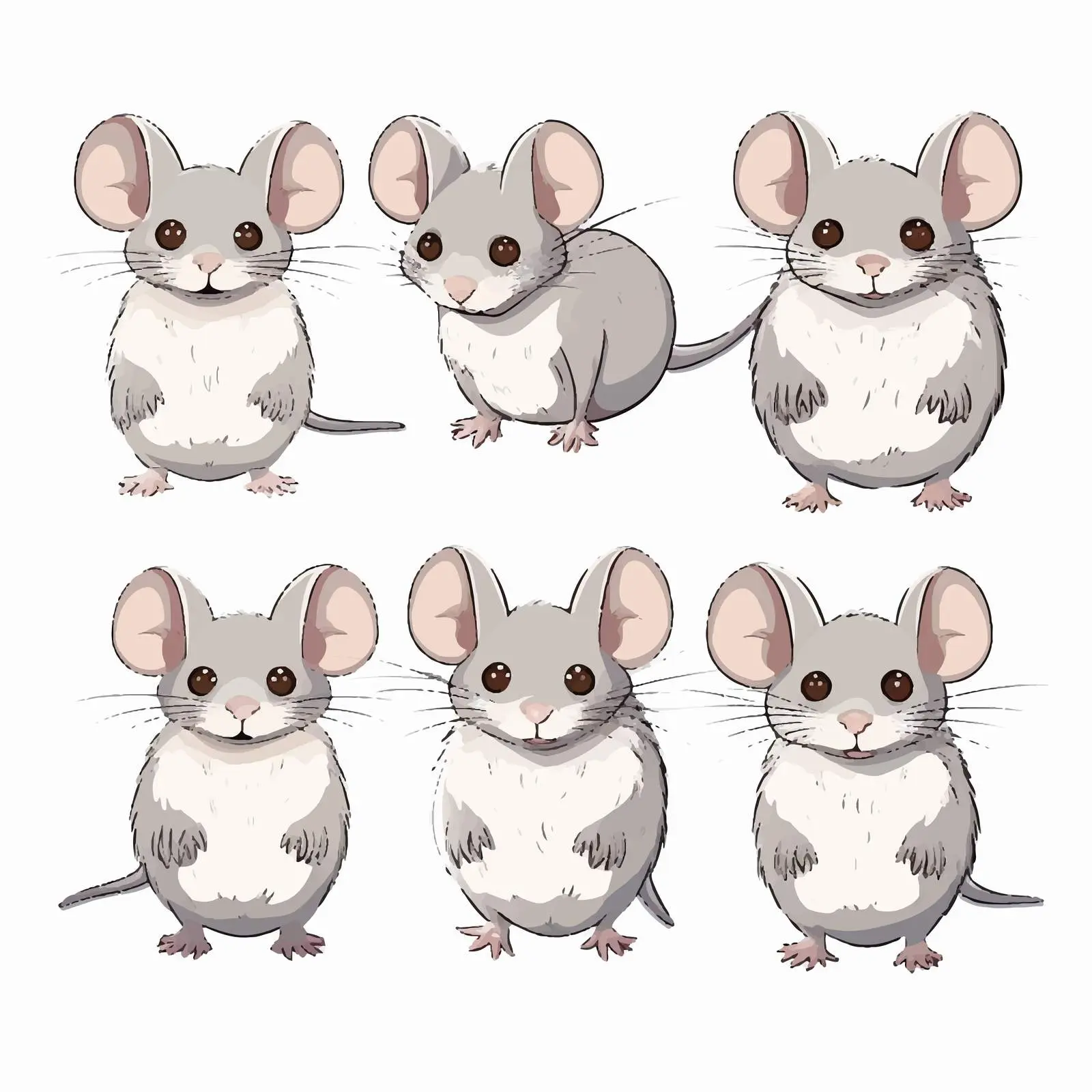 Top View Cartoon Mice in Winter Scene — free download from Dotvec