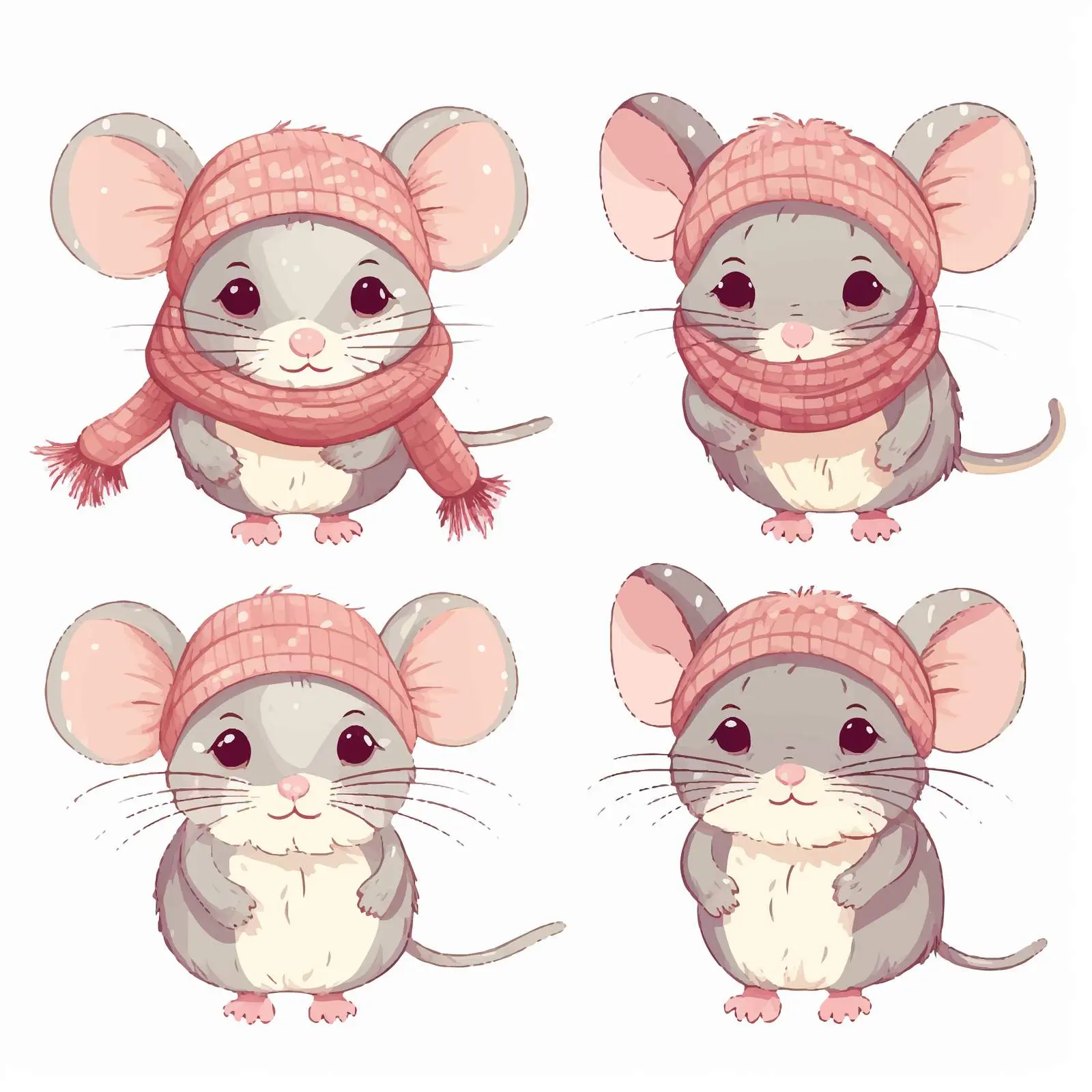 Cold Cartoon Mice Top View Vector Image — free download from Dotvec