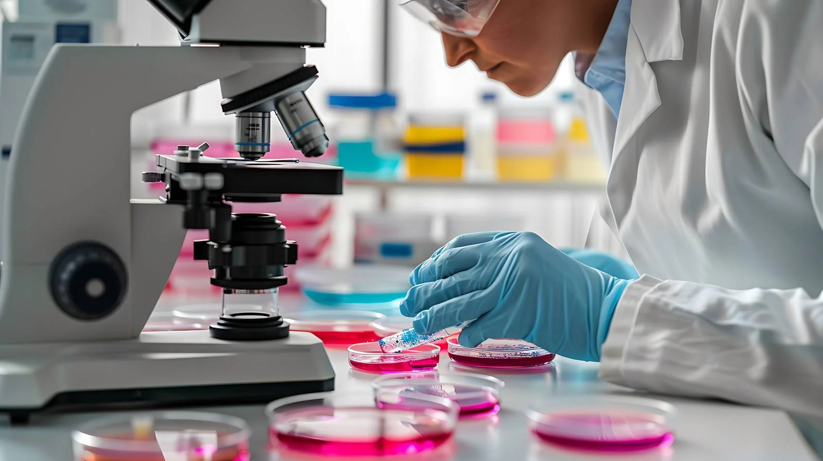 Microbiologist Observing Growing Cultures — free download from Dotvec