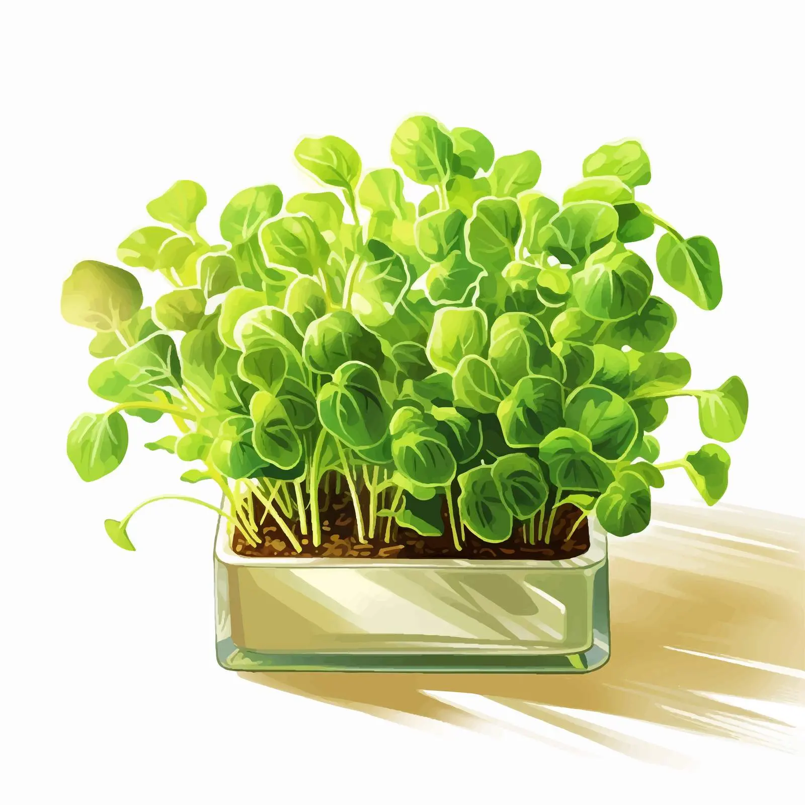 Close-Up of Fresh Basil Microgreens Sprouts – free raised bed image from Dotvec