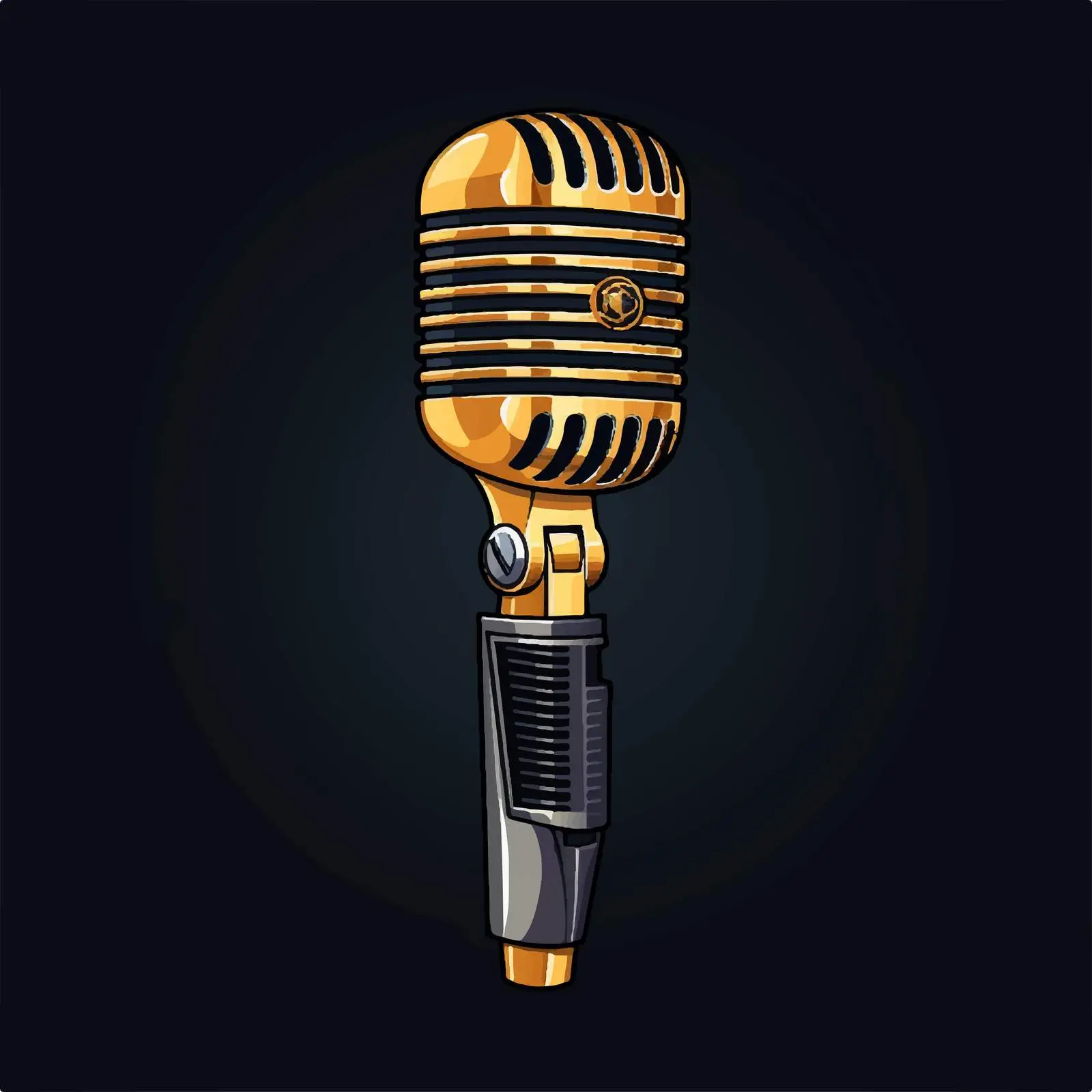Cartoon Microphone Icon for Concert and Music – free recording image from Dotvec