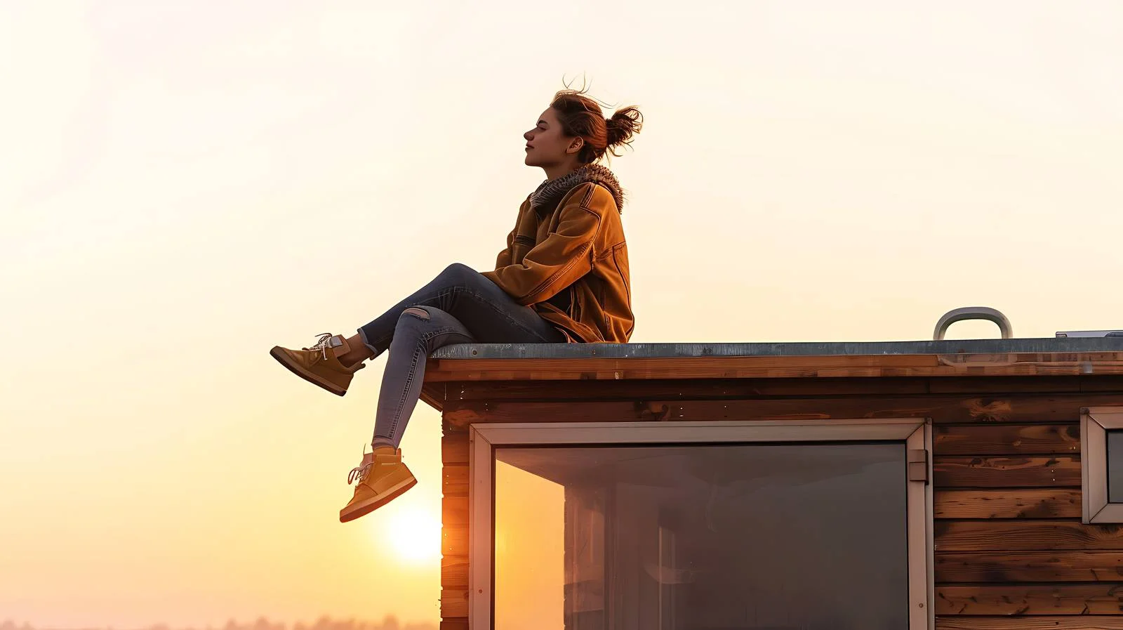 Tranquil Houseboat Rooftop Relaxation — free download from Dotvec