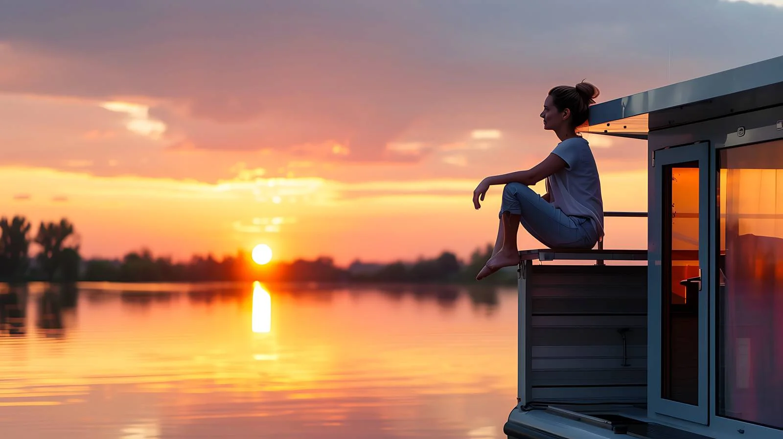 Serene Rooftop Escape on Houseboat — free download from Dotvec