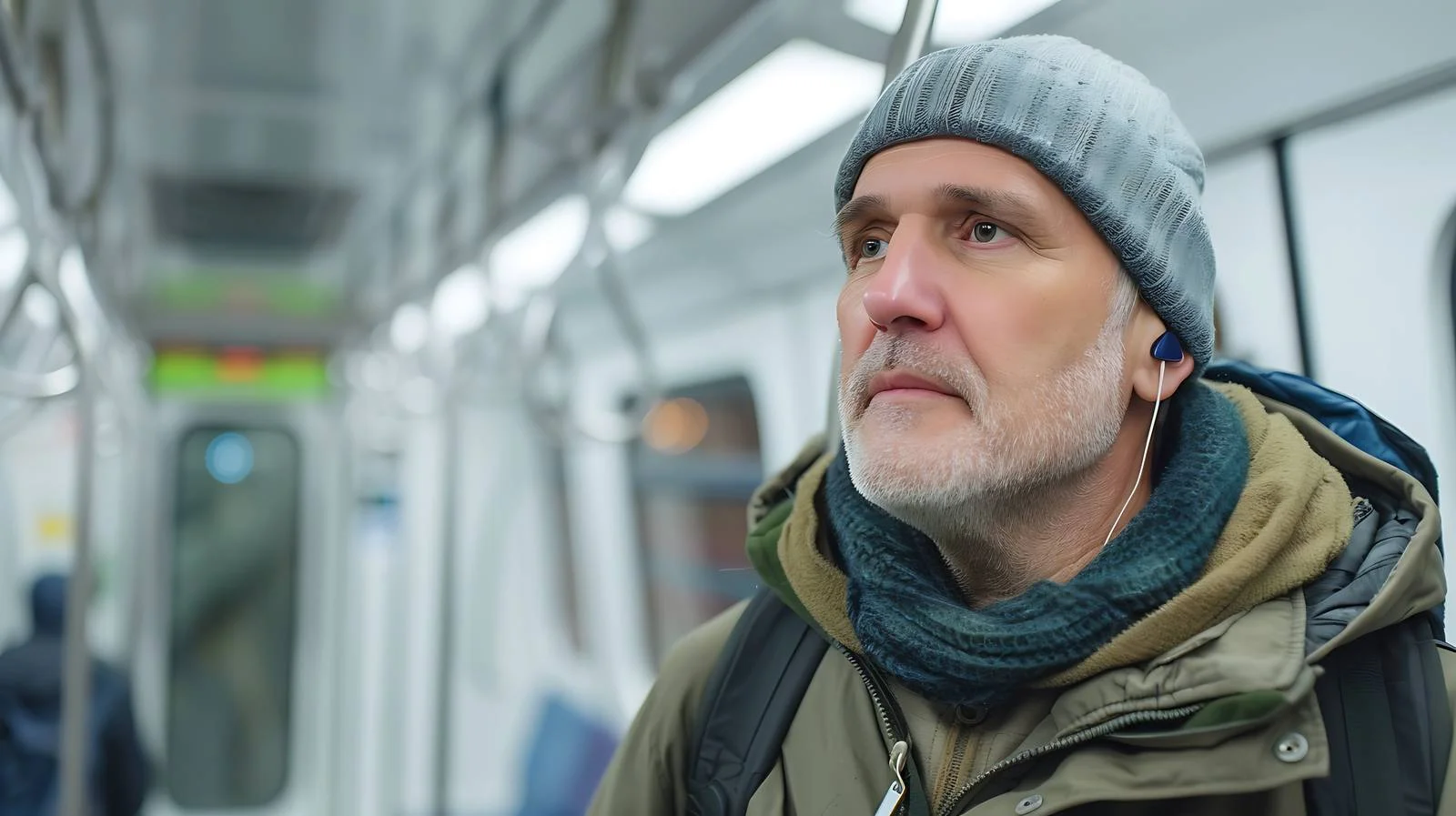 Middle-aged Man Subway Isolation — free download from Dotvec