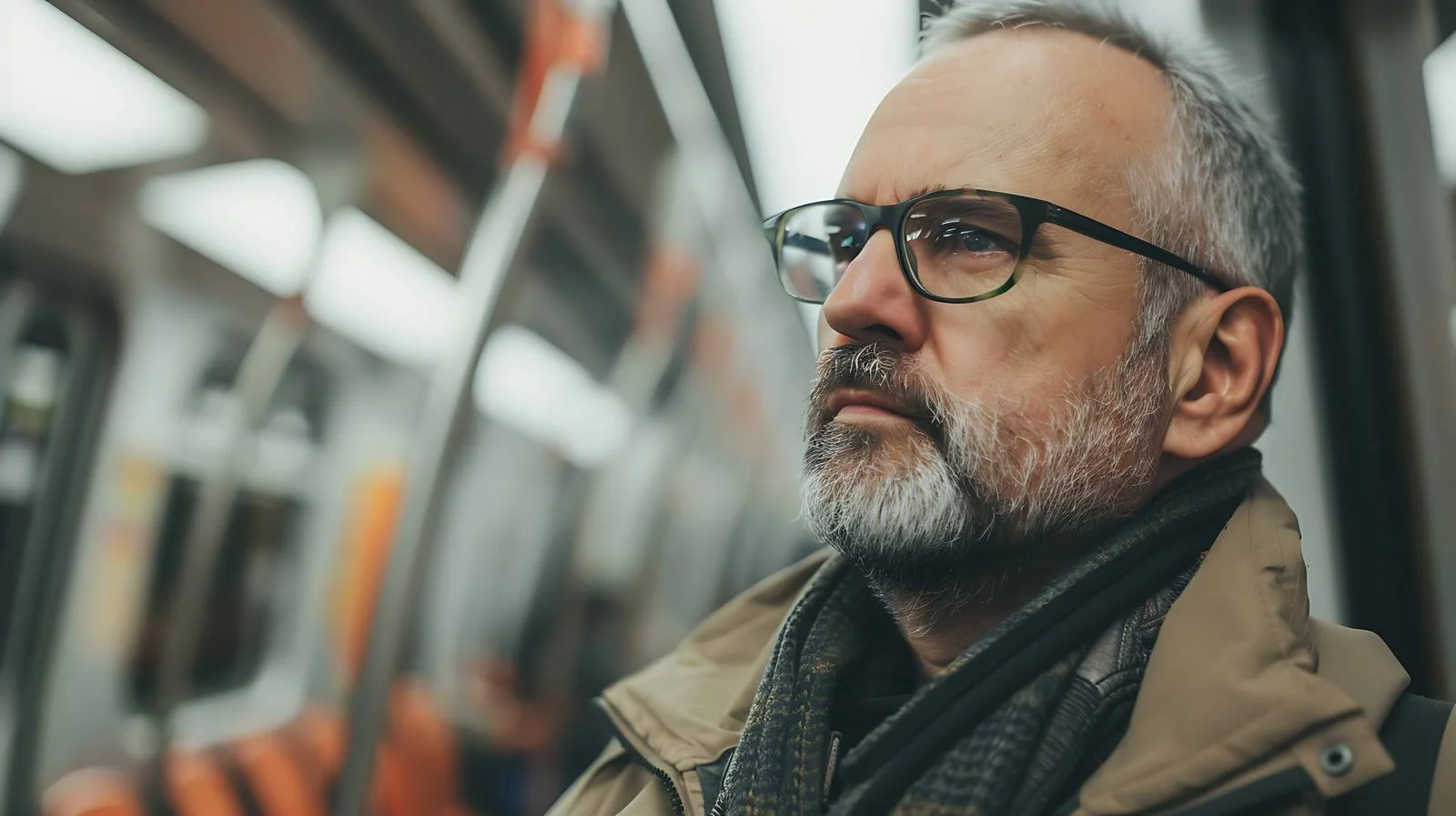 Middle-Aged Man Commuting Subway — free download from Dotvec