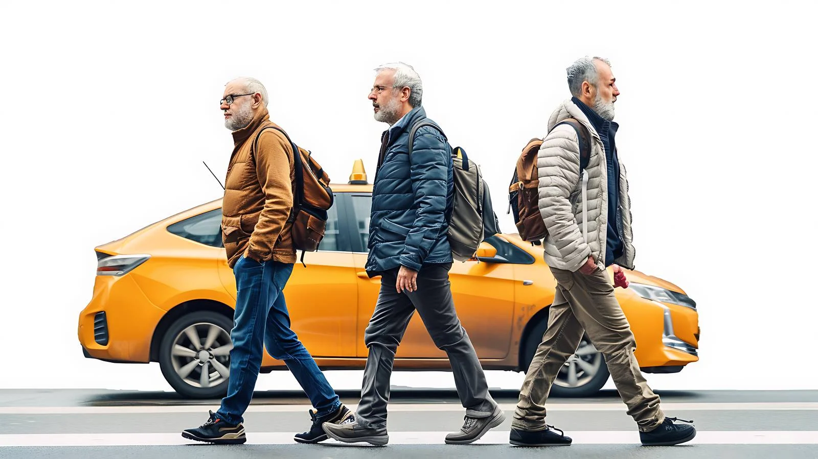 Middle-Aged Men Waiting for Taxi — free download from Dotvec