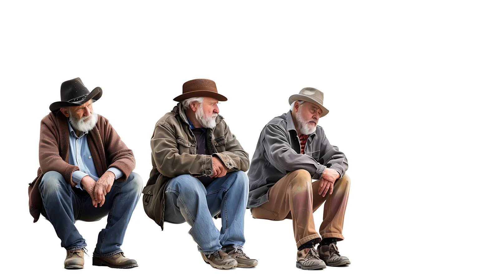 Resting Middle-aged Men Roadside Scene — free download from Dotvec