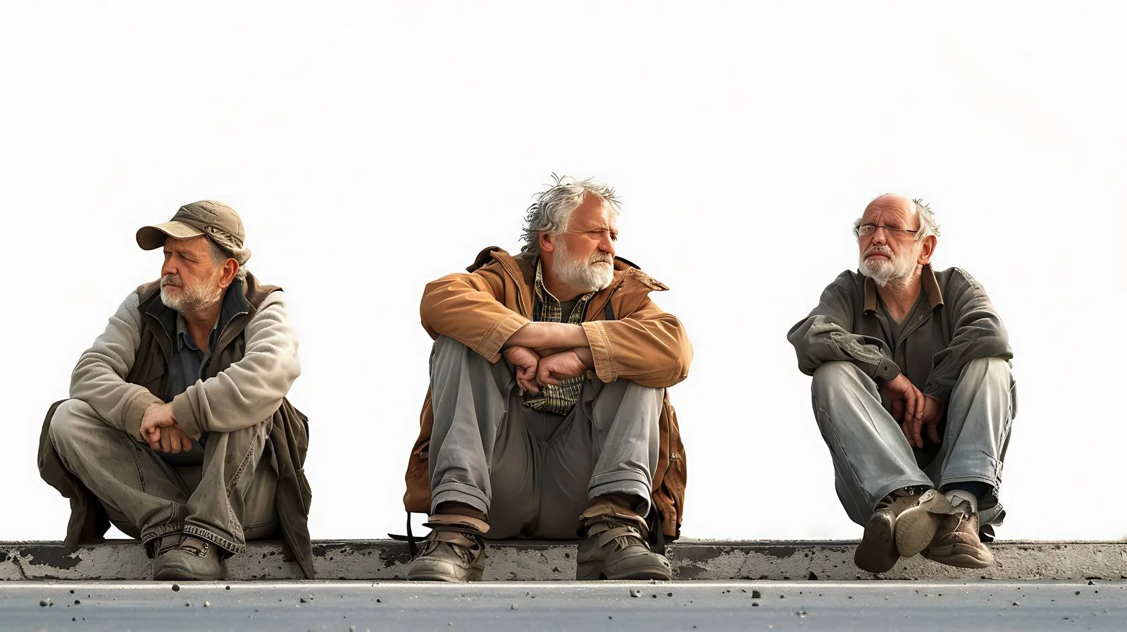 Middle-aged Men Resting Roadside — free download from Dotvec