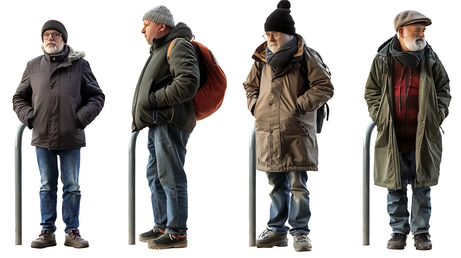 Middle-Aged Men Waiting for Bus — free download from Dotvec
