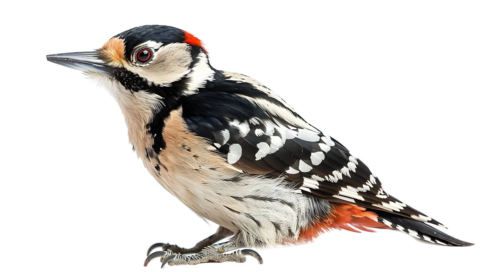 Elegant Middle Spotted Woodpecker on Isolated Background — free download from Dotvec