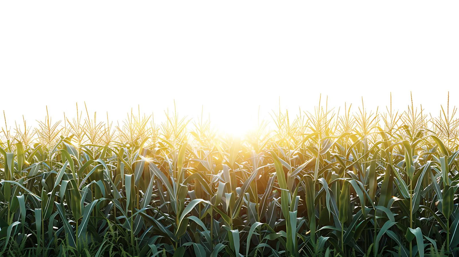 Sunset over a vast Midwestern cornfield panorama — free download from Dotvec