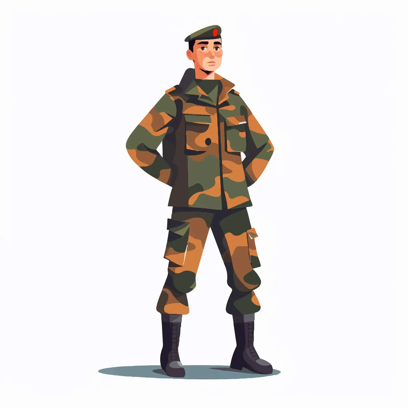 Military Soldier in Camouflage Uniform Illustration — free download from Dotvec