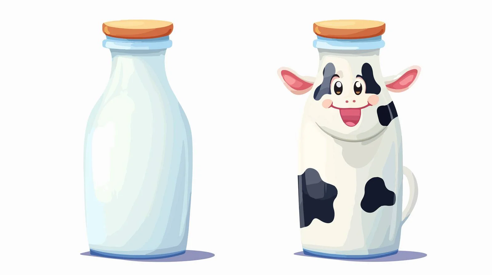 Friendly Milk Bottle Character Vector Illustration — free download from Dotvec