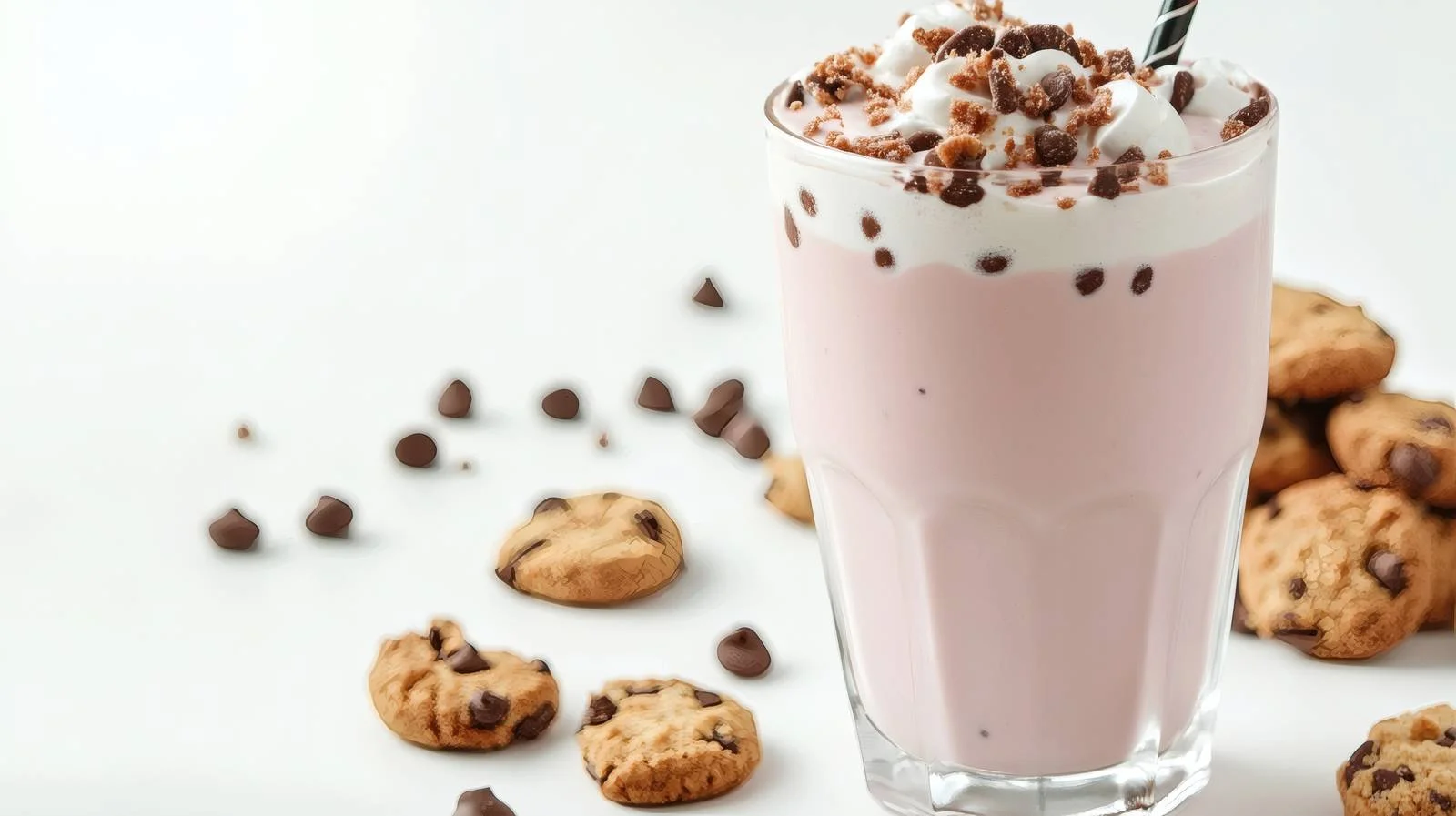 Creamy Milkshake and Cookies on White — free download from Dotvec