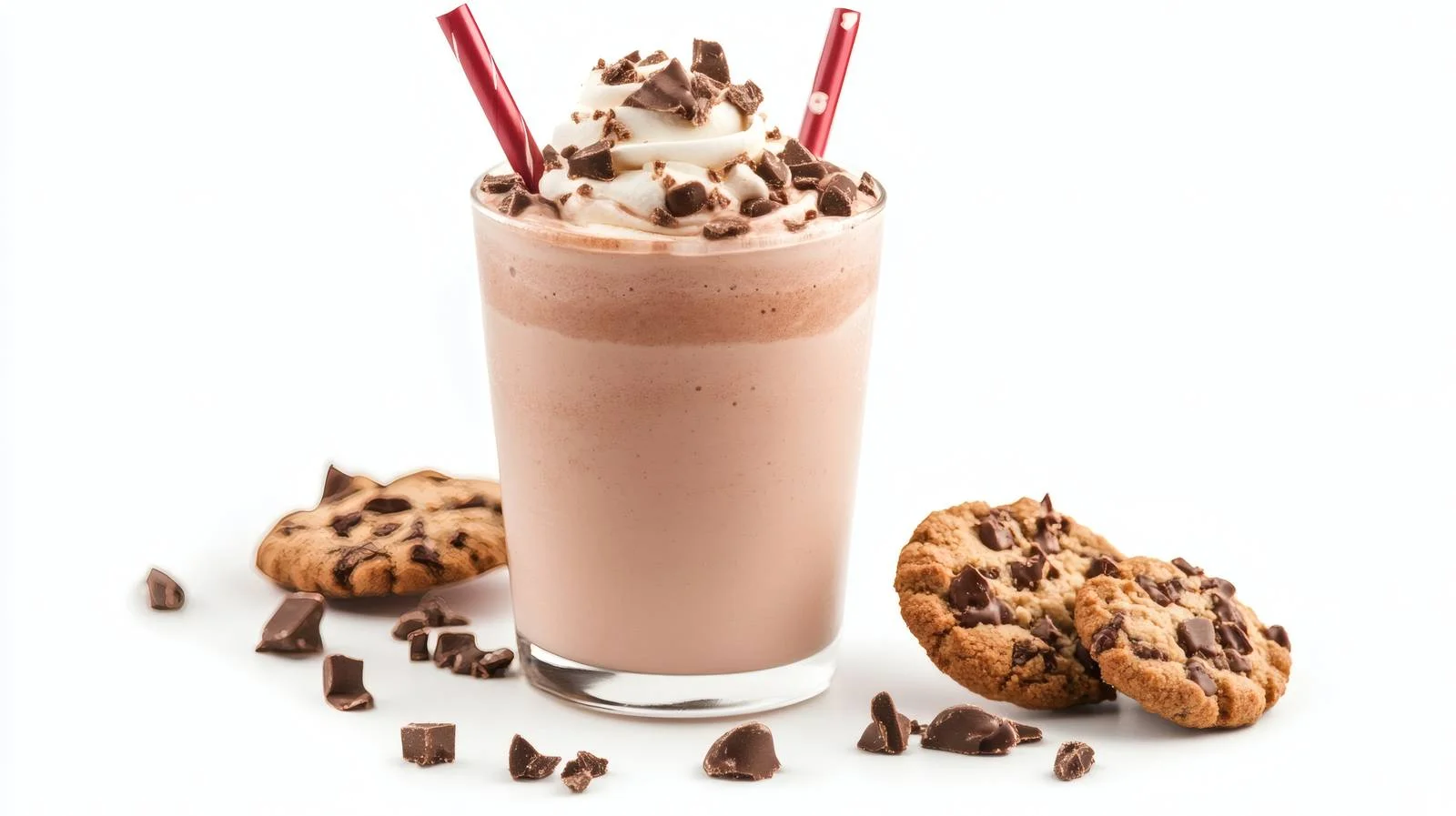 Delicious Milkshake and Cookies on White Background — free download from Dotvec