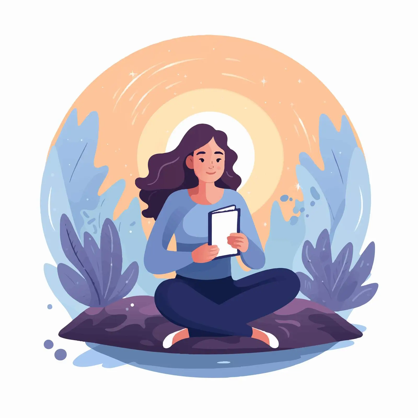 Mindfulness and Self Analysis Vector Illustration — free download from Dotvec