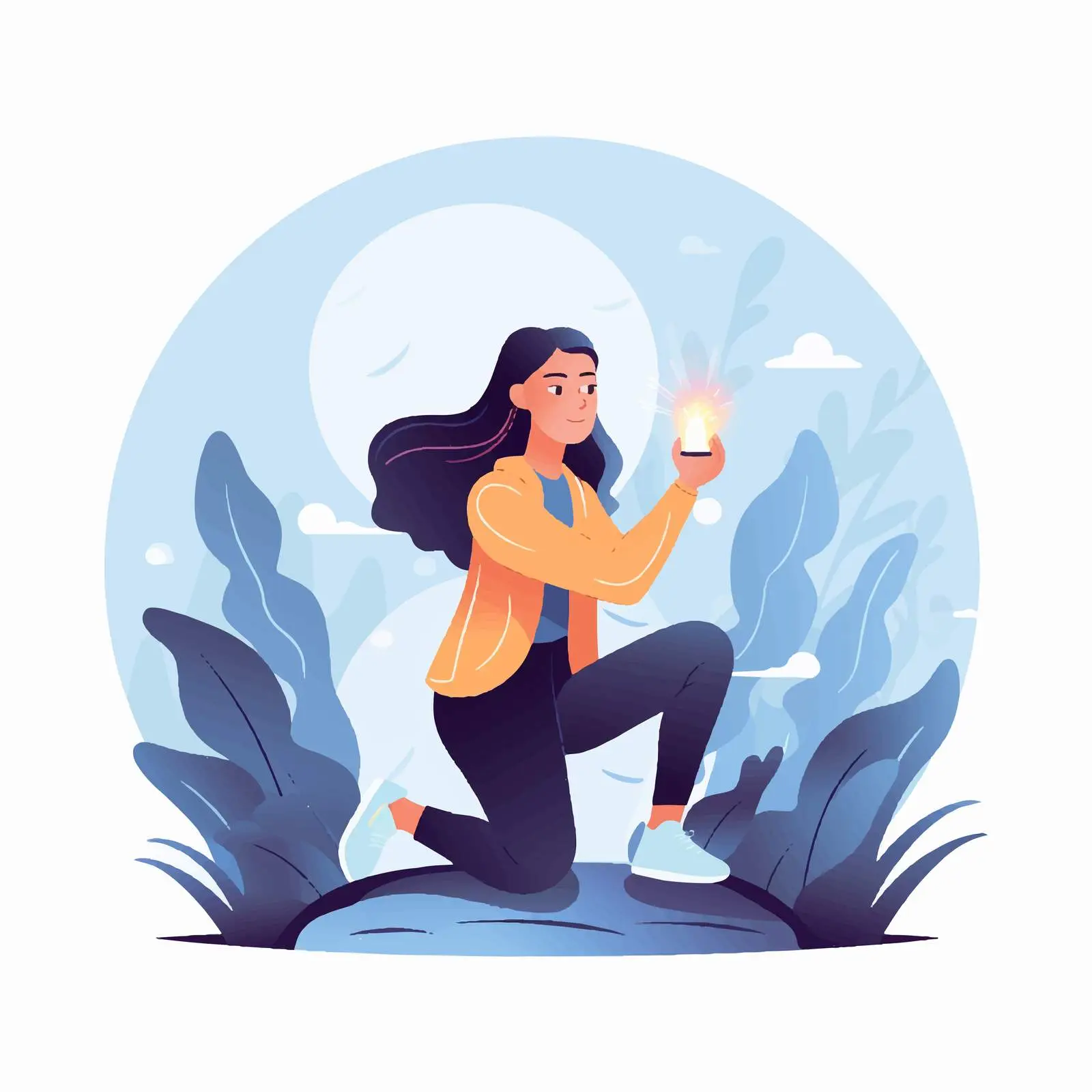 Mindfulness and Self-Analysis Vector Illustration — free download from Dotvec