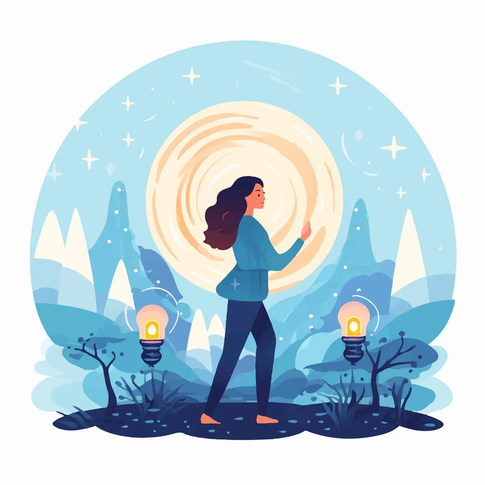 Mindfulness and Self-Analysis Vector Illustration — free download from Dotvec
