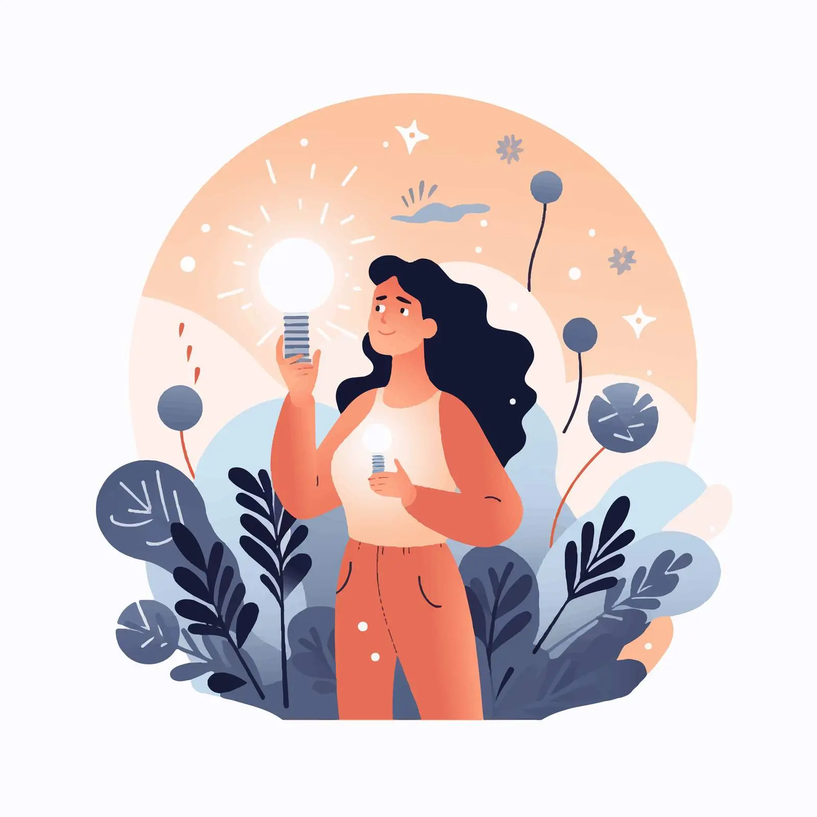 Mindfulness and Self-Analysis Vector Illustration — free download from Dotvec