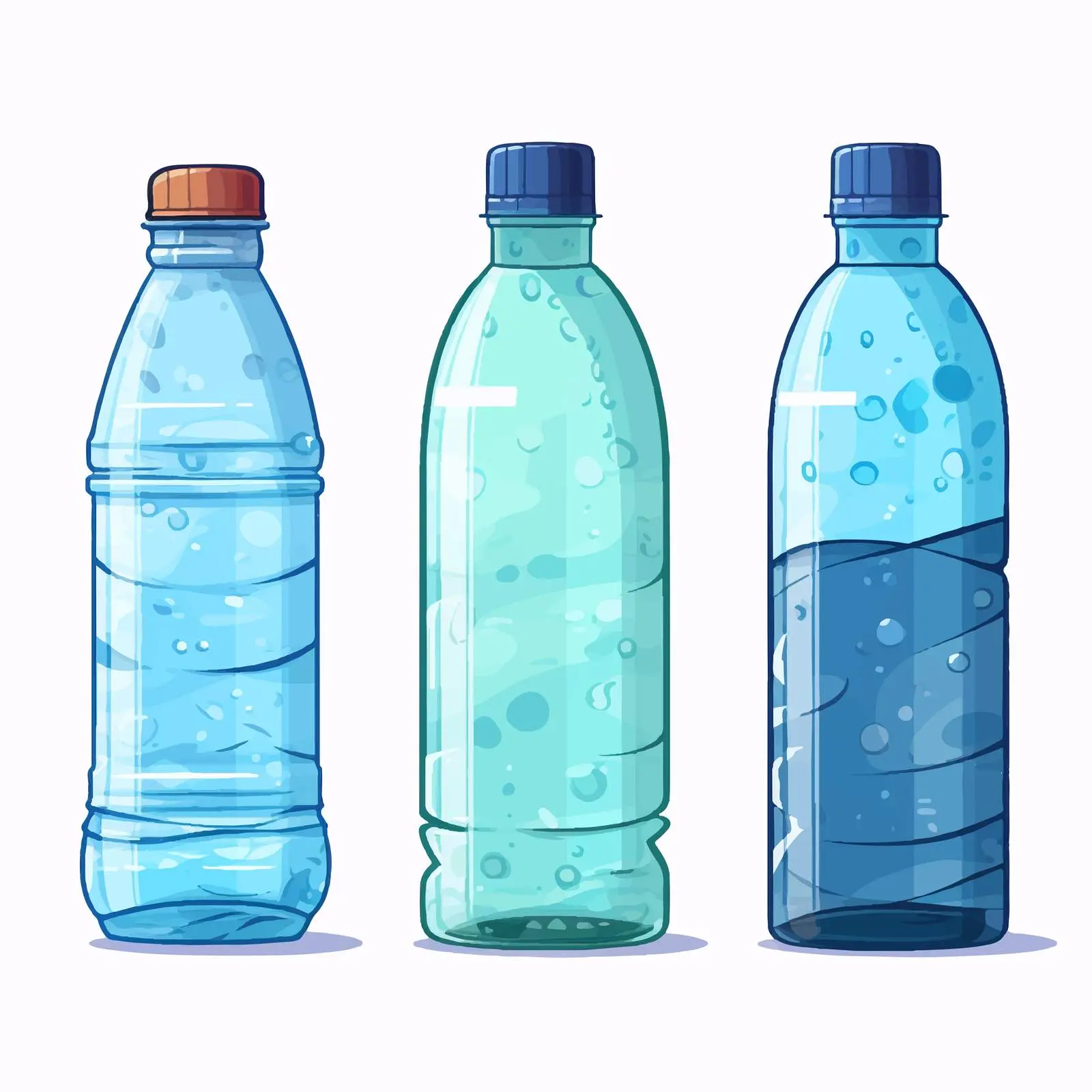 Cartoon Vector Illustration of Mineral Water Bottle — free download from Dotvec