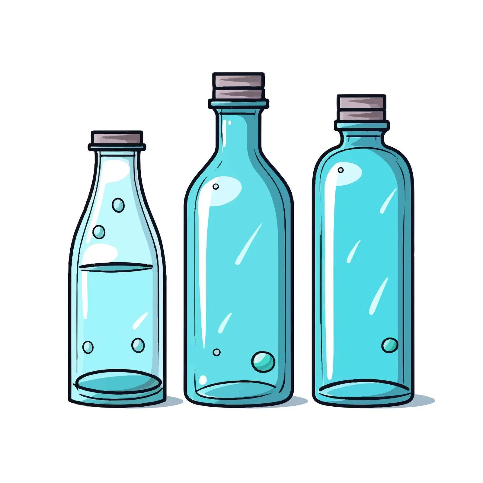 Cartoon Vector Illustration of Mineral Water Bottle — free download from Dotvec