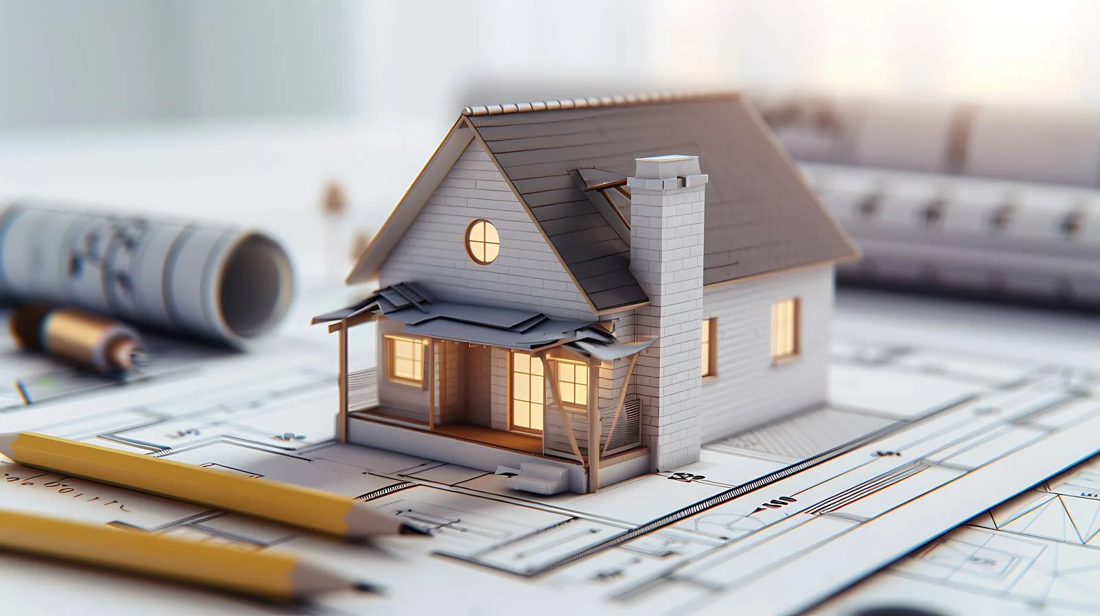 Mini House Model and Drawing Tools — free download from Dotvec