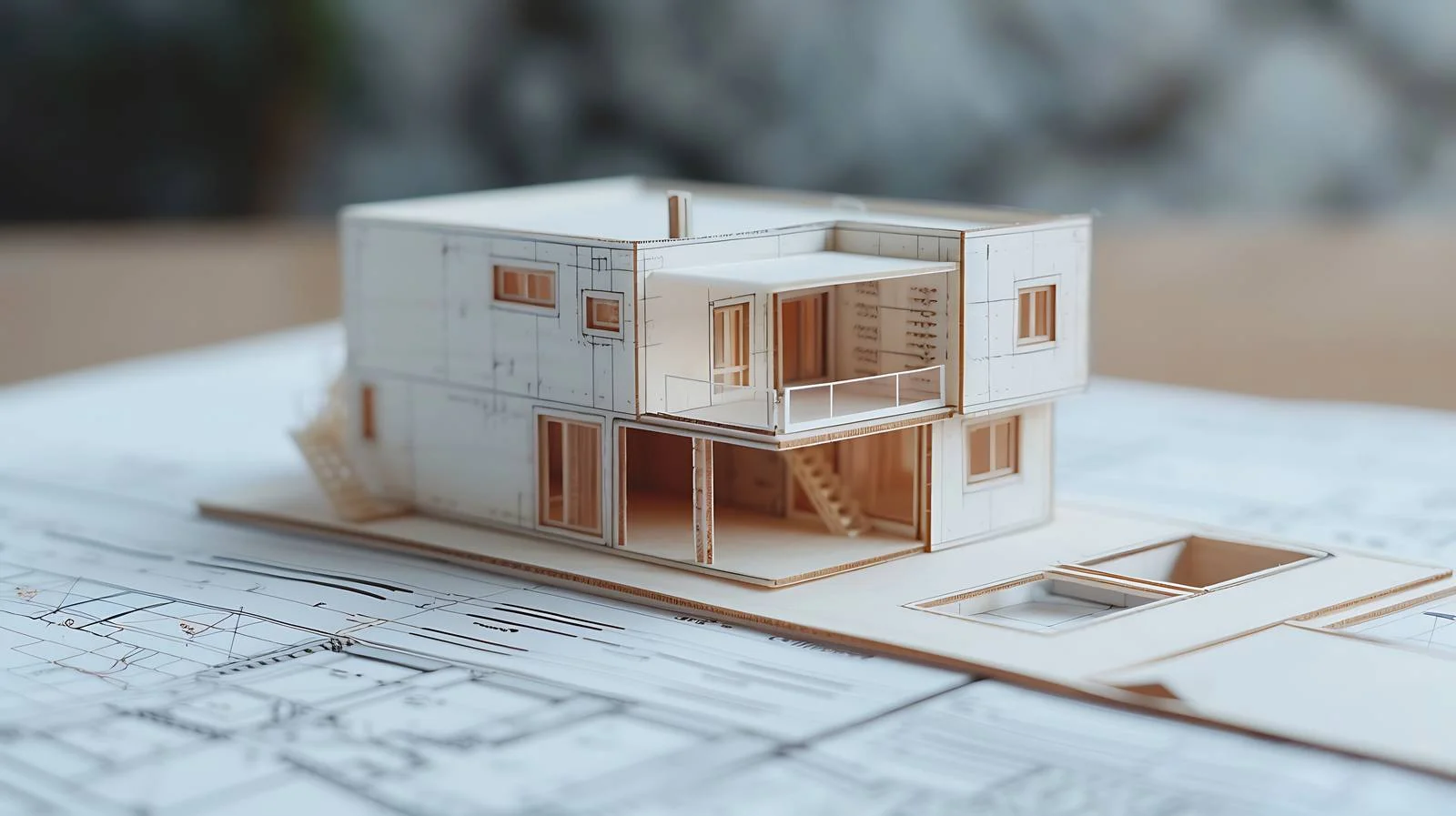 Mini House Blueprint Model Overview — free download from Dotvec