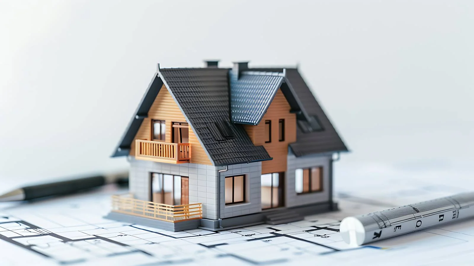 Mini House on Blueprint Plan — free download from Dotvec