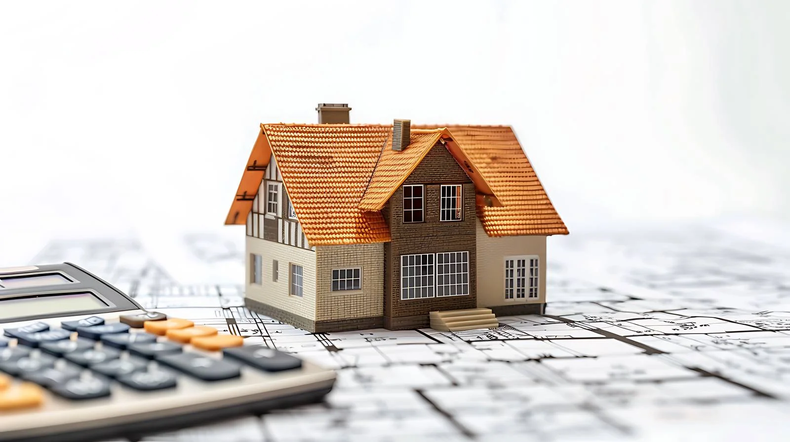 Mini House on Calculator Blueprint — free download from Dotvec