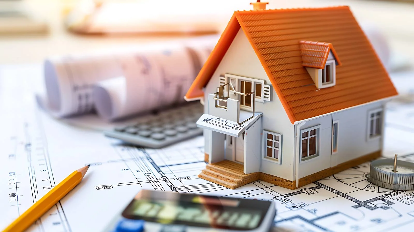 Mini House on Calculator with Tools — free download from Dotvec