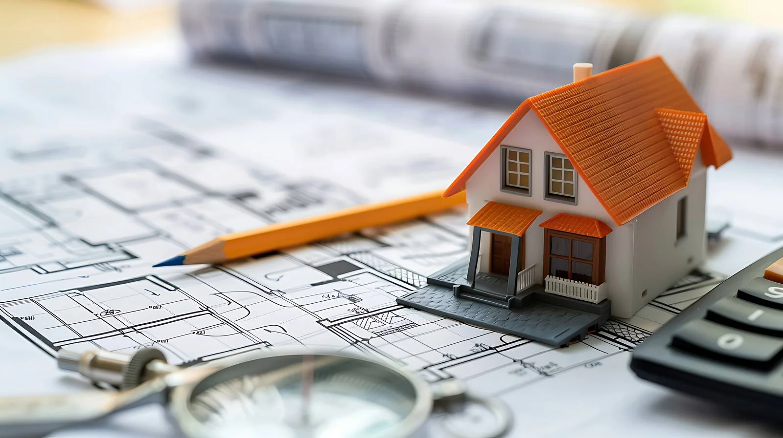 Mini House on Calculator and Compass — free download from Dotvec