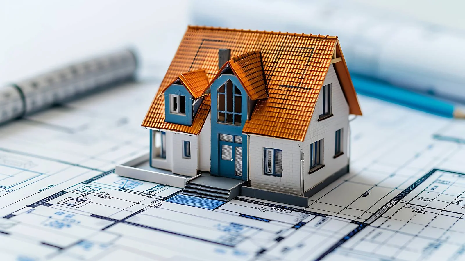 Mini House Roll Blueprint Architectural Plan — free download from Dotvec