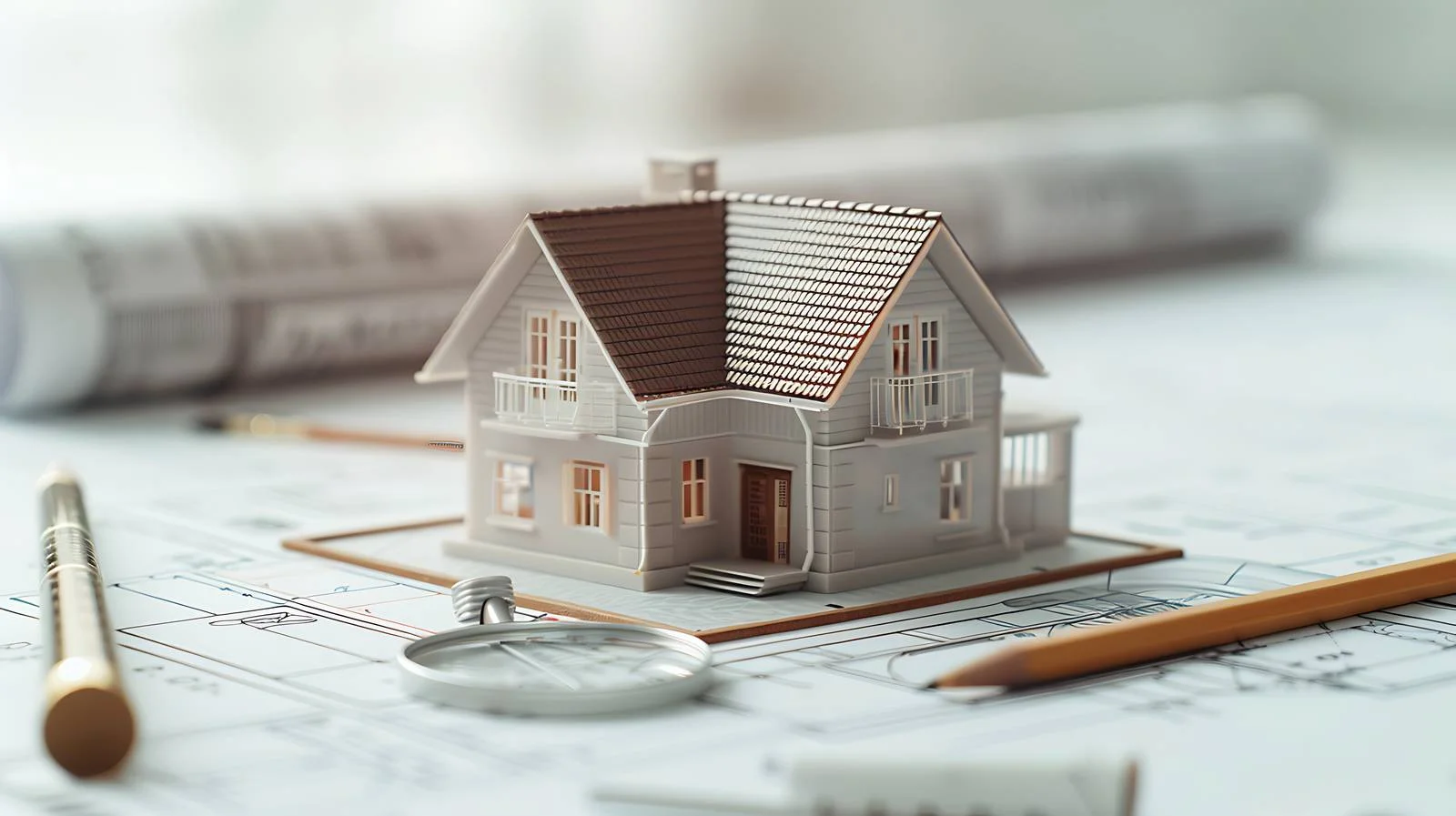 Architectural model-making tools with blueprint — free download from Dotvec