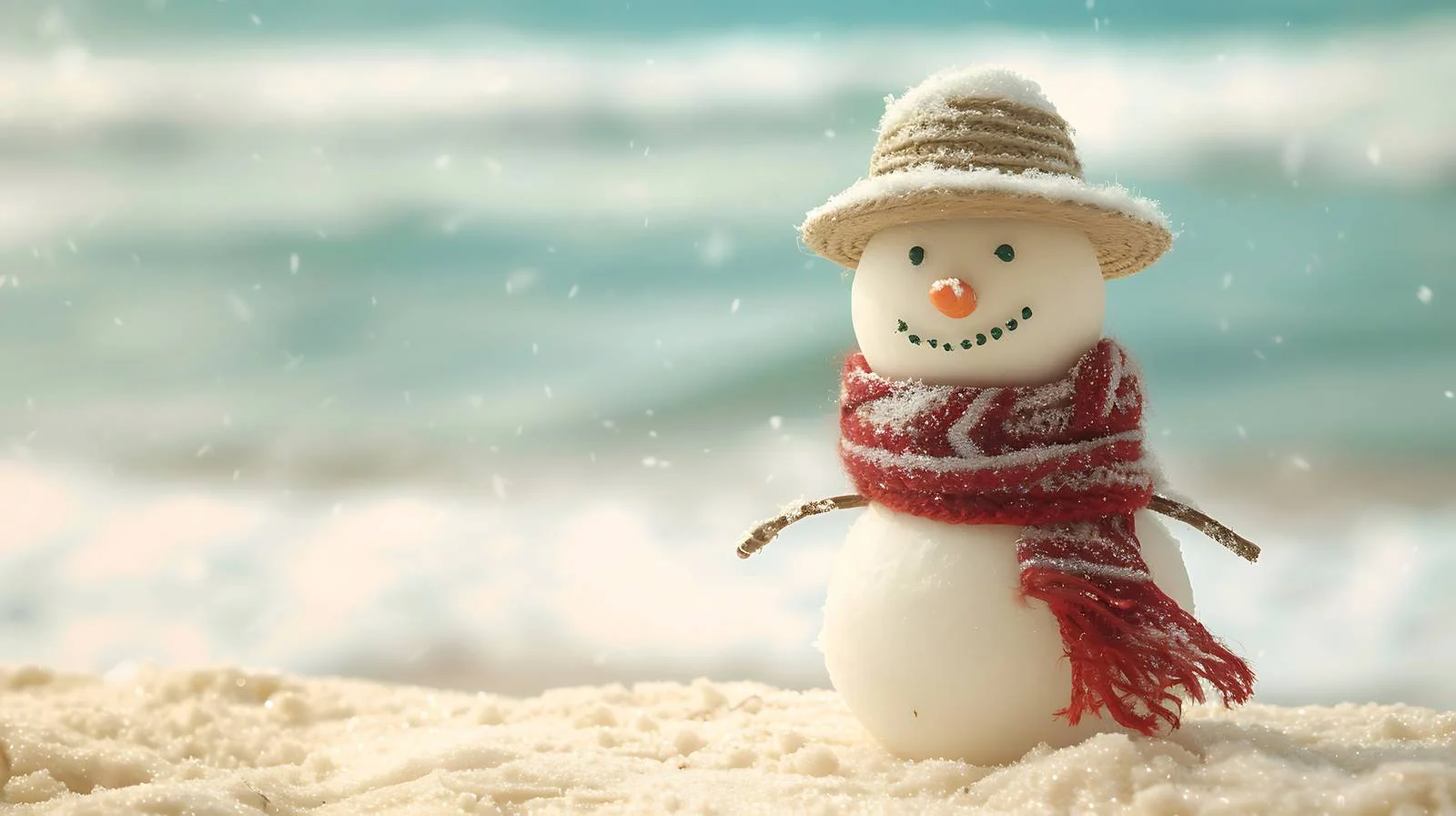 Tiny Snowman in Beach Attire — free download from Dotvec