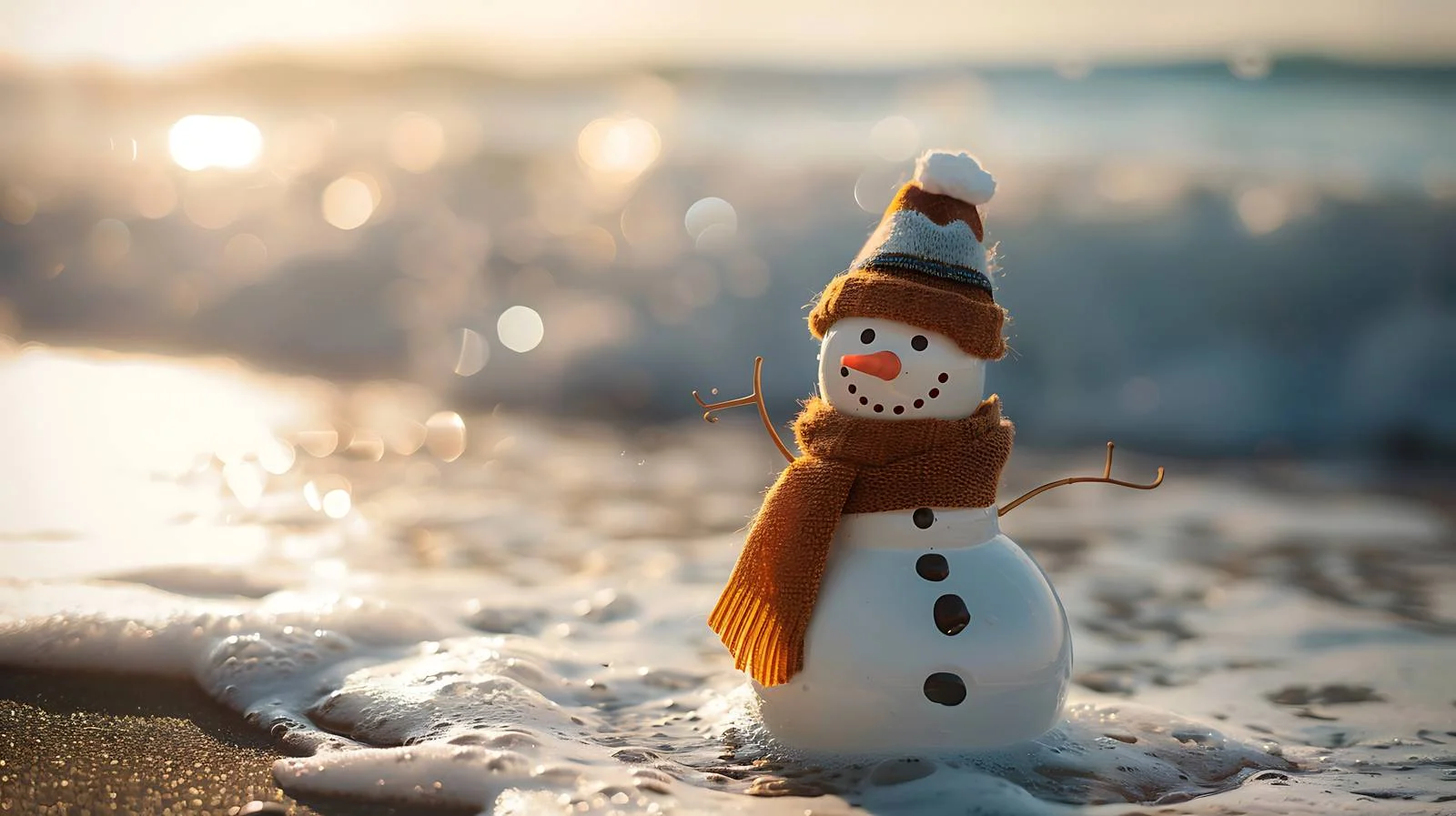 Tiny Snowman in Beach Attire Miniature — free download from Dotvec