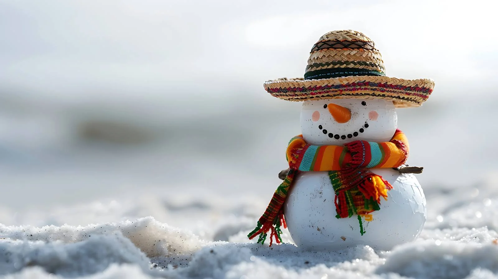 Festive snowman in sombrero and scarf — free download from Dotvec