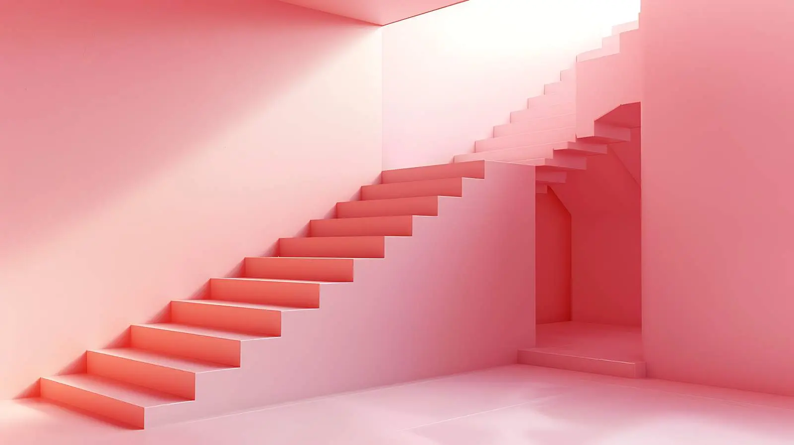 Minimalist Aesthetic Architecture with Pink Stairs — free download from Dotvec
