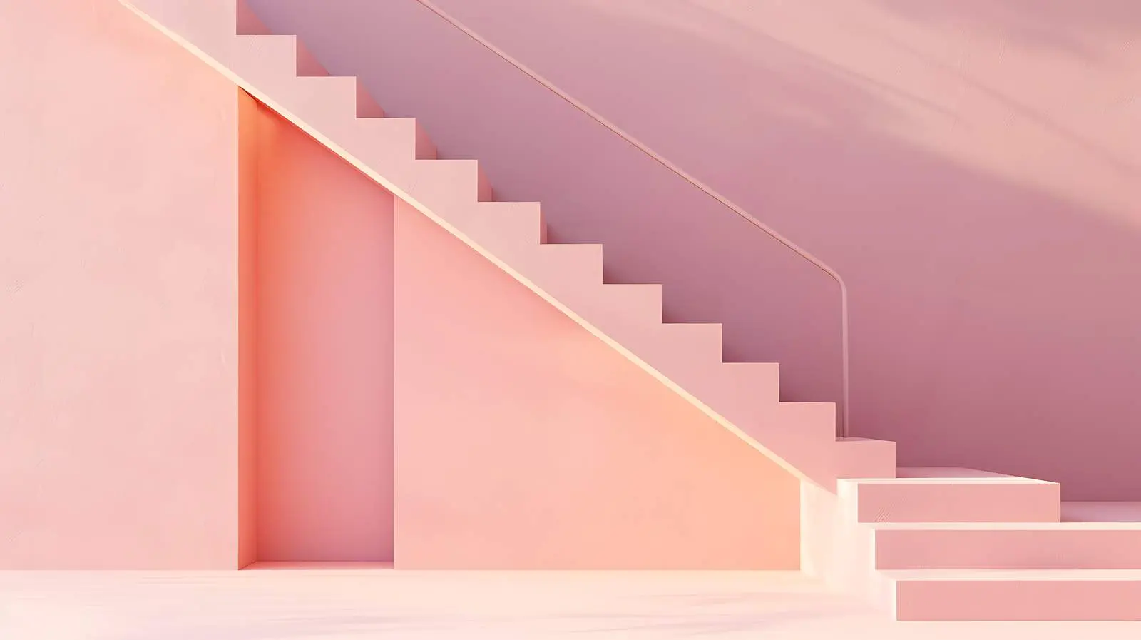 Minimal Aesthetic Architecture with Pink Stairs — free download from Dotvec