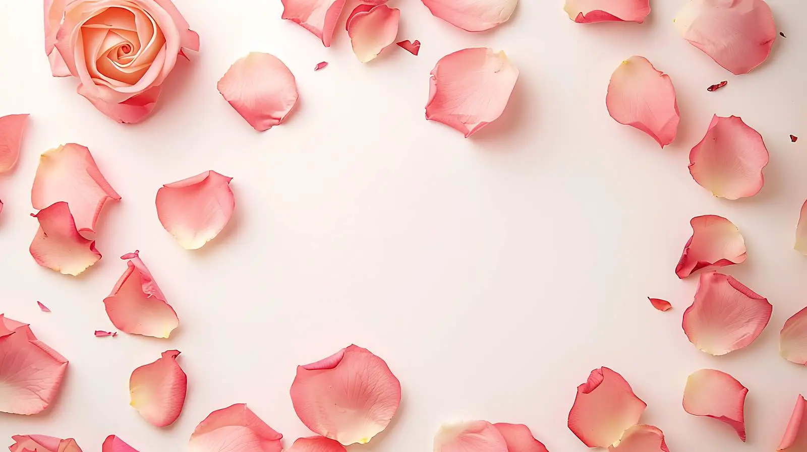 Minimal Aesthetic Floral Frame with Rose Petals — free download from Dotvec