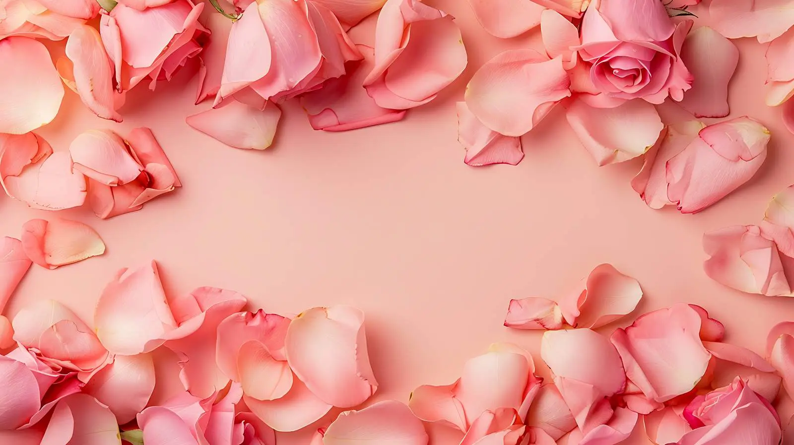 Minimal Floral Frame with Rose Petals — free download from Dotvec