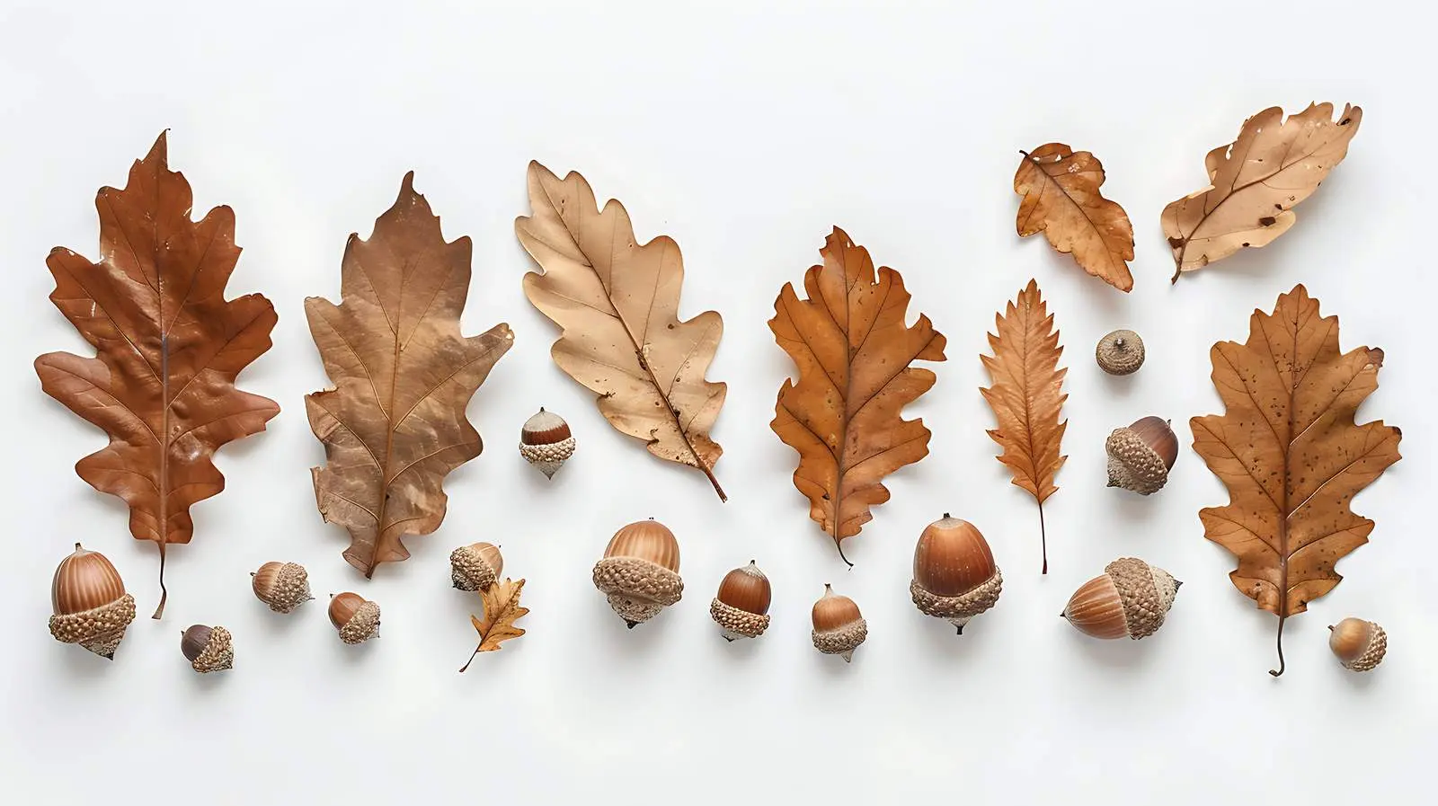 Dried Oak Leaves in Autumn Composition — free download from Dotvec