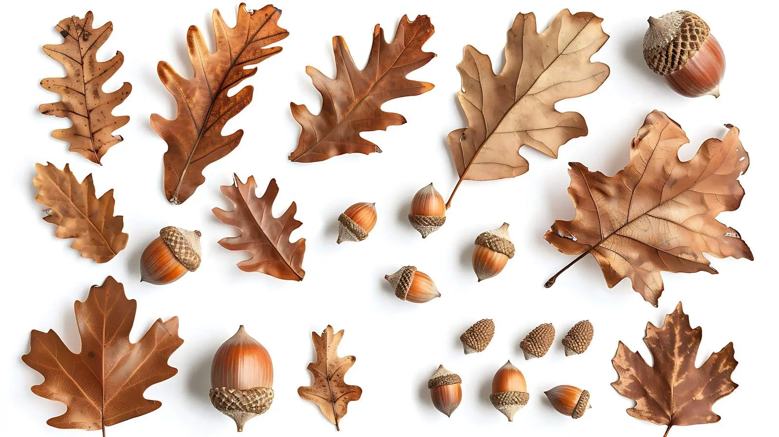 Minimal Autumn Composition with Dried Oak Leaves — free download from Dotvec
