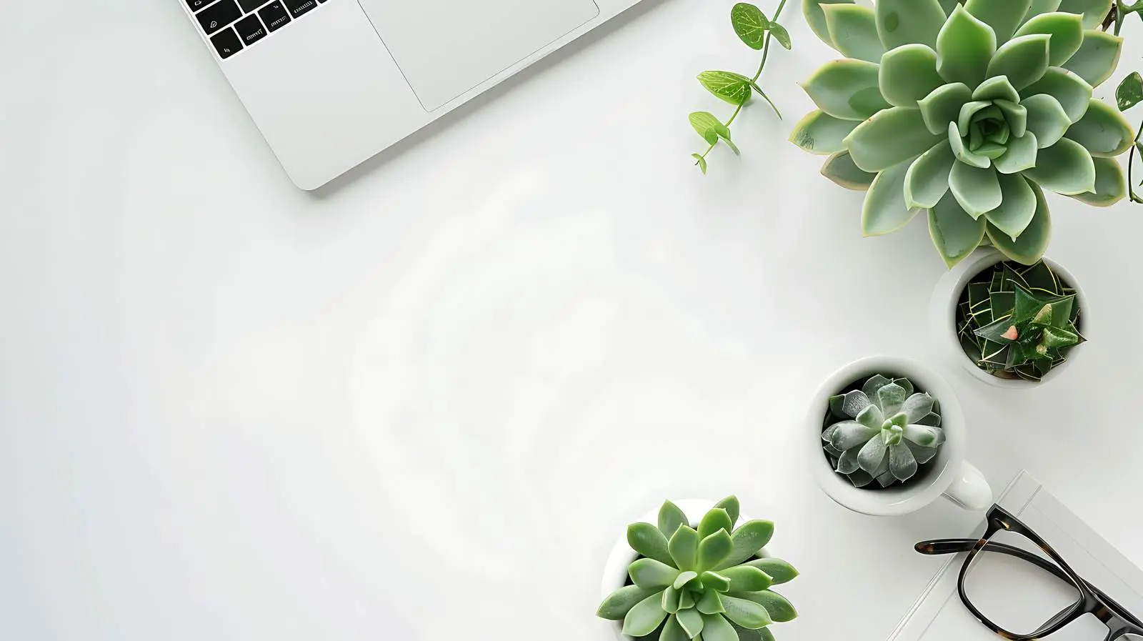 Minimal Business Concept with Laptop and Succulent – free startup image from Dotvec