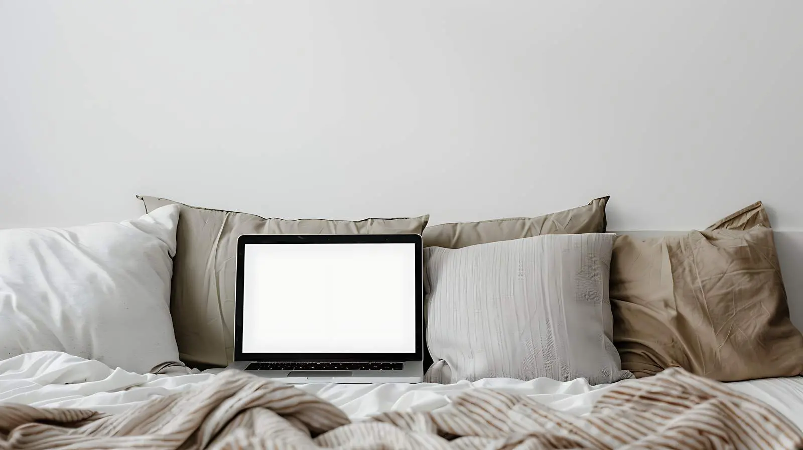 Minimal Home Office Workspace with Laptop Mockup — free download from Dotvec