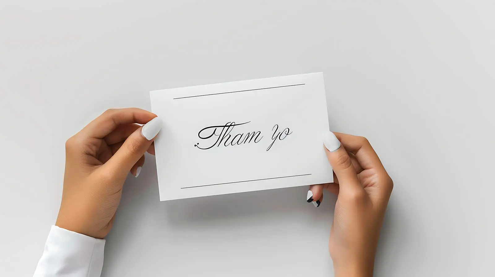 Girl Holding Card in Minimal Pale Composition – free thoughtful image from Dotvec